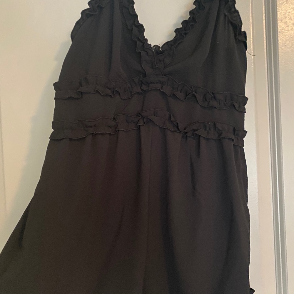 Black spaghetti strap romper